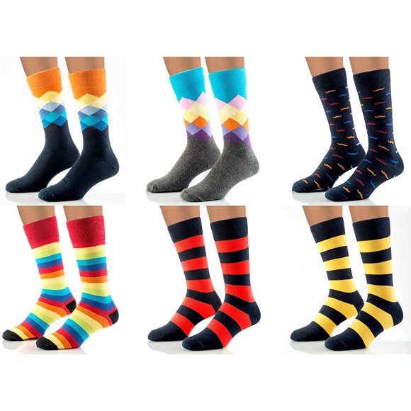 Men's Fashion Combed Cotton Funky Dress Socks