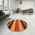 thumbnail image 3 of Ahgly Company Indoor Round Contemporary Saffron Red Abstract Area Rugs, 3' Round, 3 of 6