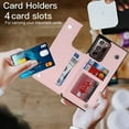 thumbnail image 6 of Nalacover Zipper Wallet Case for Samsung Galaxy Note 20 Ultra, Luxury PU Leather Crossbody Lanyard Shoulder Strap Magnetic RFID Blocking Cover with Kickstand Card Slots Holder Shockproof Case,Pink, 6 of 11