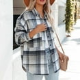 thumbnail image 2 of Womens Long Sleeve Open Front Loose Outerwear Print Blouse Coat Tops Pockets, 2 of 6