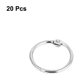 thumbnail image 2 of Metal Book Calendar Loose Leaf Binder Ring Silver Tone 20mm Inner Dia 20Pcs, 2 of 5
