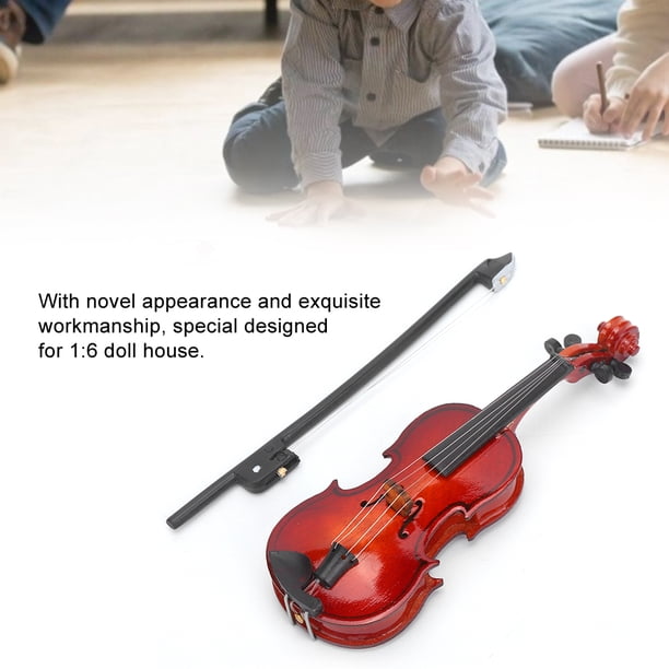 Decoración De Instrumento 1/6, Madera Modelo De Violín 1/6 Delicada, Duradera E Inofensiva Para Adorno