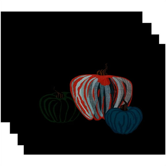 Simply Daisy 18" x 14" Pumpkin Spice Geometric Print Placemats, Set of 4