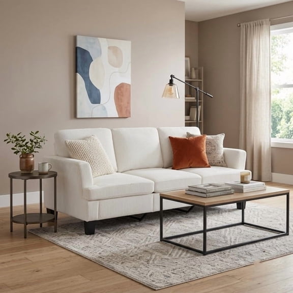 84" Modern 3-Seater Sofa, Upholstered Couch with Washable Covers and 25.6'' Deep Seat, Comfy Sofa Couch for Living Room, Bedroom, Apartment, Office
