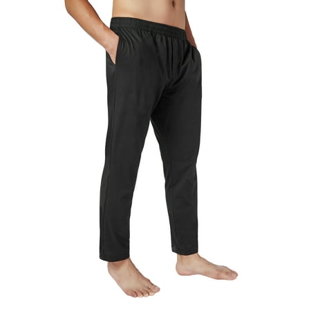 

Men s Cotton Jersey Knit Yoga Lounge & Sleep Pajama Pants Black 2XL
