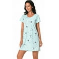 thumbnail image 3 of PinkBeautiM 3 Pack Nightgowns for Women Cotton Casual Sleepshirts Short Sleeve Soft Sleepwear, 3 of 6