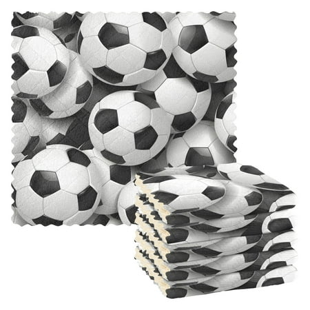 

6 Packs Football Background Kitchen Dish Towels Soft Absorbent Dish Cloths 11 x11