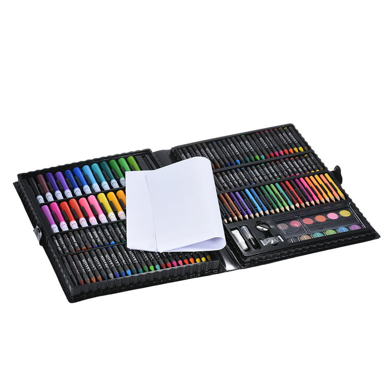 H&B 168pcs Drawing Pen Art Set Sketching Color Pencils Crayon Oil Pastel  Water Color Glue with Case for 7+ Kids 