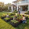 thumbnail image 6 of Dextrus 12x4x1ft Galvanized Metal Raised Garden Bed with Gloves, Stakes & Support Rod for Outdoor Vegetables Flowers, Black, 6 of 6