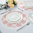 thumbnail image 6 of 15.4inch Round Placemats, DIY Printing Design, Suitable for Kitchen, Table Party Decoration Pink Gingham Pattern, 6 of 7