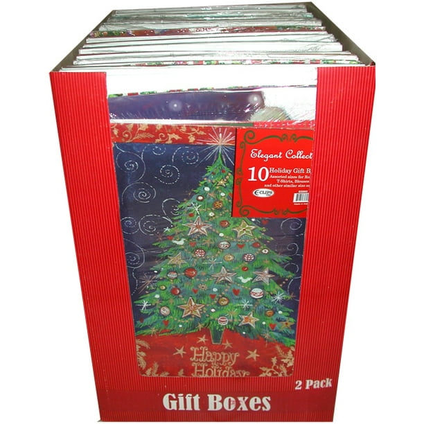 Assorted Sizes of Christmas Gift Boxes, 14 pk of 10 ct bundles