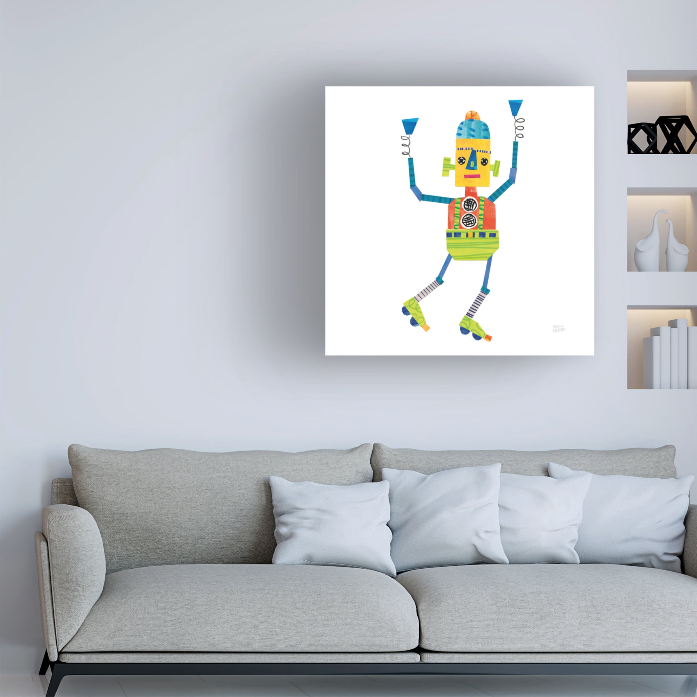 Melissa Averinos 'Robot Party I' Canvas Art