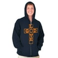 thumbnail image 3 of Love God Cross Christian Jesus Christ Zip Up Hoodie Men's Women's Brisco Brands S, 3 of 6