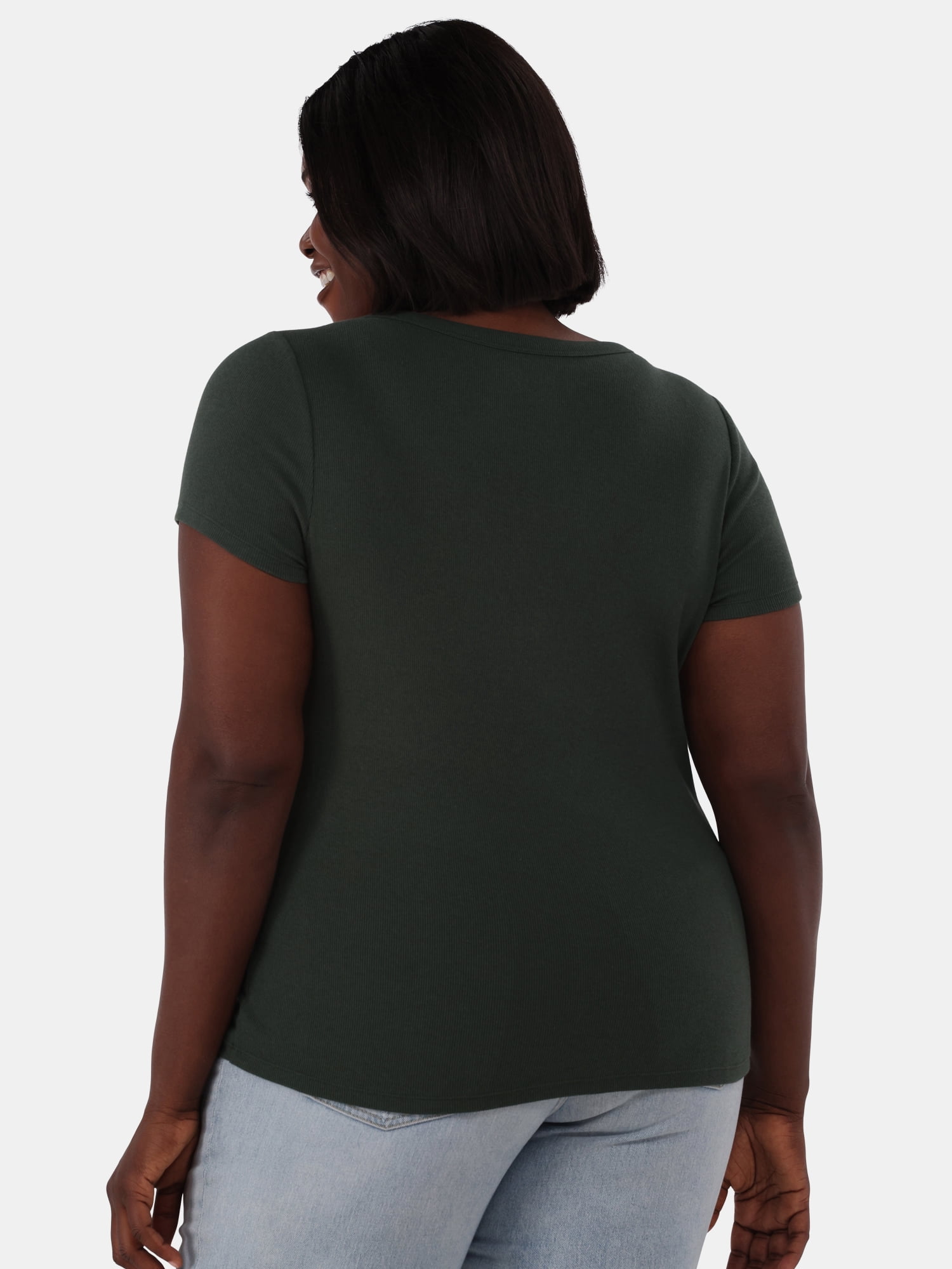 Terra & Sky Women’s Plus Rib Tee, Sizes 0X-5X