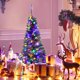 thumbnail image 1 of Costway 135 cm Árbol de Navidad Artificial Abeto de Bisagra Iluminado con 226 Ramas con 150 Luces Led Coloreadas Base Plegable de Metal, 1 of 7