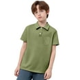 thumbnail image 4 of Boys' Polo Shirt Solid Polo Shirt Boys Rugby Shirt Kids Short Sleeve Shirts 11-12 Years Boys Fashion, 4 of 4
