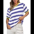 thumbnail image 3 of Camisetas de Corta con Bloques de Color A Rayas en Amarillo, y S, 3 of 7