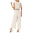 thumbnail image 4 of Stichou Two Piece Sets for Women Sleeveless Crop Top Wide Leg Pants Sweat Set for Women Tracksuits 2026 Summer Clothes Outfit Beige 2XL, 4 of 5