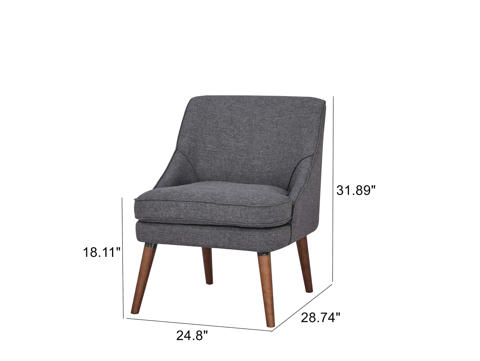 A&D Home Dana Linen Accent Chair, Dark Gray
