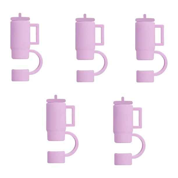 5 tapas para pajitas, a prueba de polvo, para vasos de 30 a 40 oz Lavanda