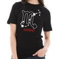 thumbnail image 3 of Oversized Zodiac Scorpio Sign Graphic Design Short Sleeve Cotton Jersey T-Shirt - Black XL, 3 of 4