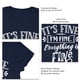thumbnail image 2 of Camiseta de verano con estampado de letras, cuello redondo, manga corta, camiseta informal de gran tamaño con estampado de letras para mujer, azul oscuro (letra blanca) S, 2 of 3