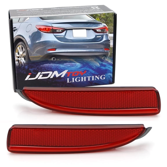Red Lens Rear Bumper Reflector Lenses or Rear Side Markers For Mazda 3 5 6 OE-Spec LH RH Assembly
