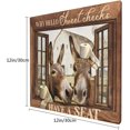 thumbnail image 3 of Bathroom Wall Art Cute Donky Canvas Prints Farmhouse Wall Art Funny Animal Picture Bathroom Decor Framed Home ons Ready To Hang 12x12 Inch, 3 of 6