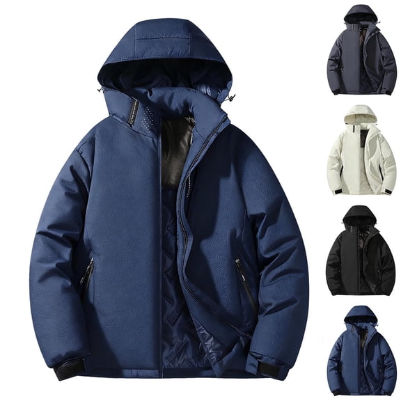 Unisex Puffer Coats Winter Fleece Lined Hooded Jacket Water Resistant Windproof Zip Up Lightweight Warm Insulated Outdoor Casual Snow Parka Outerwear Coat Colors Available