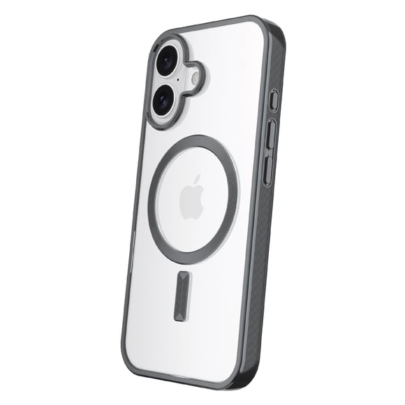 onn MagSafe Compatible Phone Case for iPhone 17 - Metallic Grey/Clear