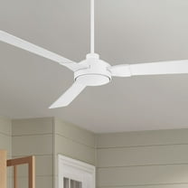 Casa Vieja 60" Invictus Modern Indoor Outdoor Ceiling Fan 3 Blade Remote Control Matte White Finish Bedroom Patio Damp Rated