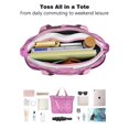 thumbnail image 4 of Tote Bag for Women - Pink Halloween Pattern Shoulder Bag - Large Utility Work Duffle Bag with Zipper Handbag for Travel, Work, Sprots, 4 of 5
