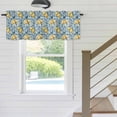 thumbnail image 4 of Kitchen Valances for Window, Watercolor Yellow Lemon Leaves on Linen Light Filtering Rod Pocket Valance Curtain, Blue Theme &nbsp;Short Curtains Window Topper for Bedroom Bathroom Living Room 42x18in, 4 of 9