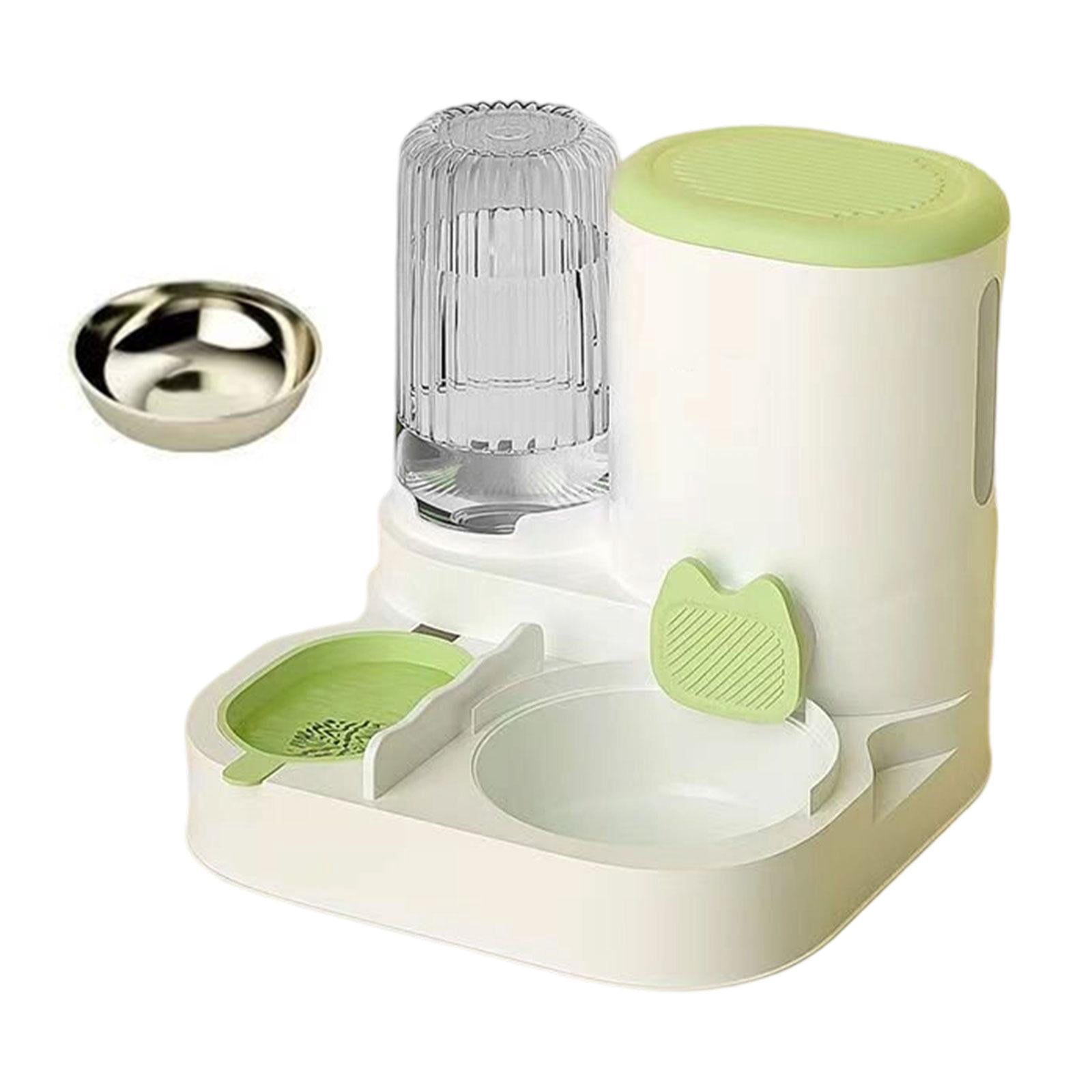 Serenable Automatic Cat Feeder and Water Dispenser Automatic Pet Feeder Compact Pet Supplies Travel Supply Food feed Dog Bowl for Puppy green