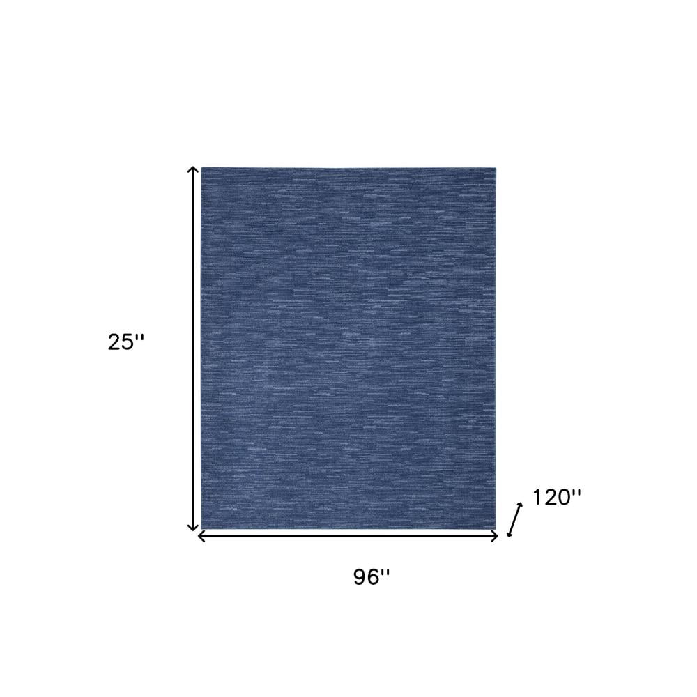 8' X 10' Navy Blue Non Skid Indoor Outdoor Area Rug
