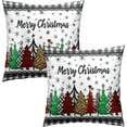 thumbnail image 2 of Merry Christmas Throw Pillow Covers 20x20 Set of 2, Buffalo Check Plaids Snow Trees Winter Season Holiday Pillow Cases Farmhouse Cushion Cover for Sofa Bedroom Couch Home Decor, 2 of 4