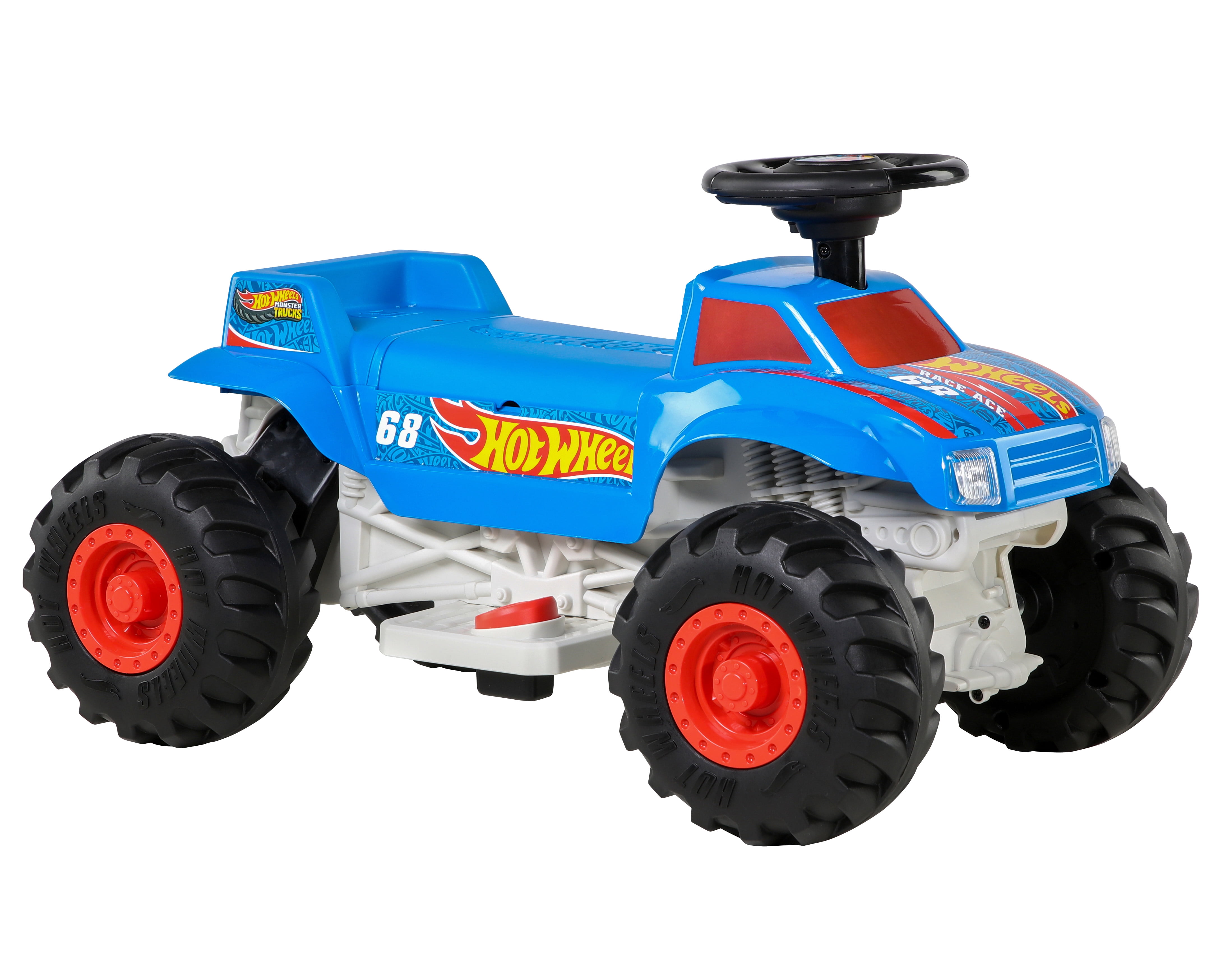 Dynacraft Hot Wheels Monster Truck 6V Ride-On, Blue/Red, Ages 1.5-3 Years, 1 Count