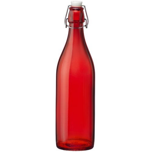 Bormioli Rocco Giara Red Glass Swing Top Bottle