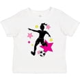 thumbnail image 3 of Inktastic Girl Playing Soccer- Pink and Yellow Stars Girls Toddler T-Shirt, 3 of 5
