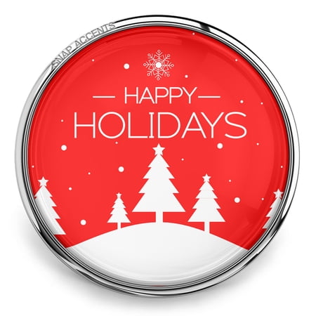 Snap Jewelry 18MM Happy Holiday Scene Ginger Charm in Red