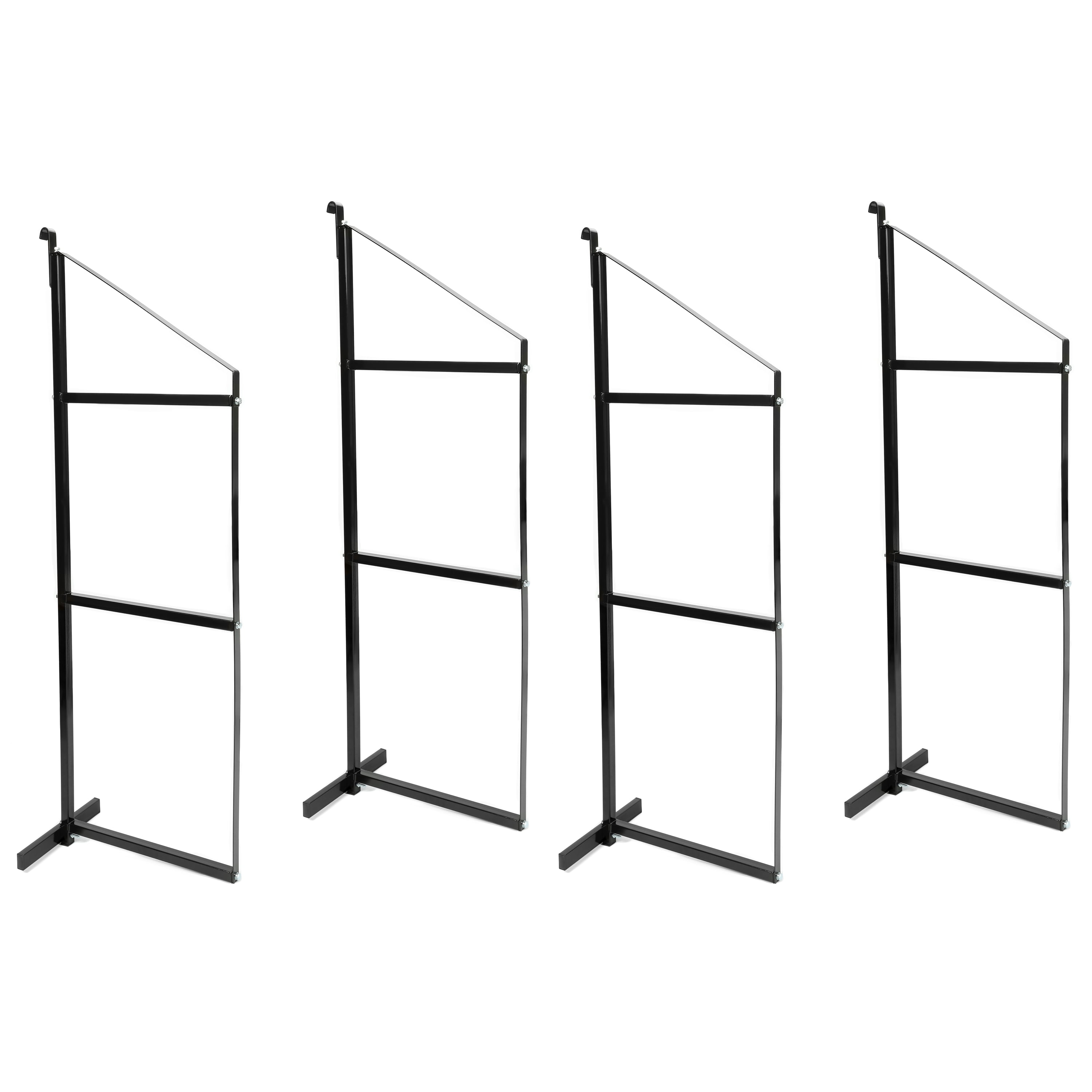 Kojem 4 Pack of 3 Tier Shipping Container Shelving Bracket 18" x 60" Universal for Heavy Duty Trailer Containers Cargo Shelf Hang & Hook Shelf Brackets Black