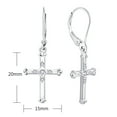 thumbnail image 3 of JO WISDOM Women Infinity Cross Earrings,925 Sterling Silver Leverback Crucifix Cross Dangle & Drop Earrings with 5A Cubic Zirconia,Jesus Jewelry for Women, 3 of 6