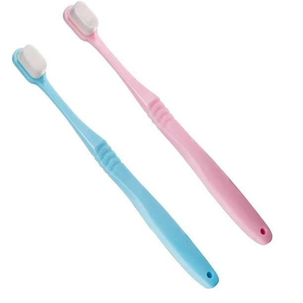 Cepillo de dientes extra suave para encías sensibles, cepillo de dientes manual micronano con 20 000 cerdas de hilo dental suave para el cuidado de las encías, protege las encías frágiles y