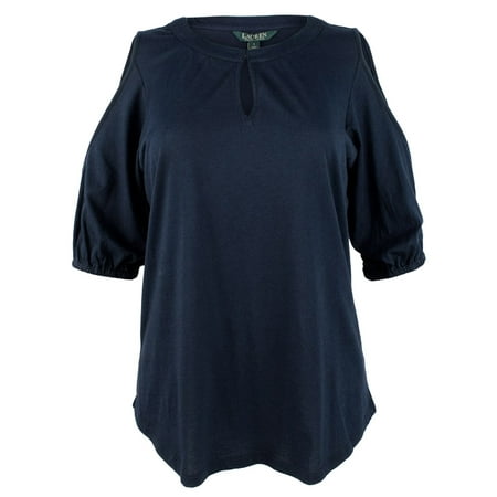 Women's Plus Size Cold-Shoulder Keyhole Top-I-3X