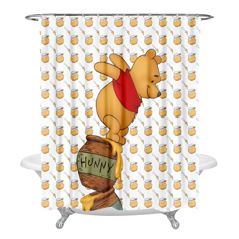 Shower Curtain M150*180cm Winnie the Pooh Bathroom Decor Winnie the Pooh Aesthetic Modern