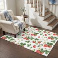 thumbnail image 6 of Washable Area Rugs 2.7x5 FT Rugs for Living Room Non-Slip Soft Non-Shedding Low-Profile Rectangle Fruits Green Palm Leaves Red Watercolor Large Rug Carpet for Bedroom Dining Room Home Decor, 6 of 8