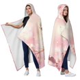thumbnail image 2 of Pink Owl Wearable Blanket Hoodies for Women Men Adults Owl Lovers Plush Lightweight Floral Owls Hooded Blankets for Camping Office Decor Birthday Gifts 50×60 Inch, 2 of 5