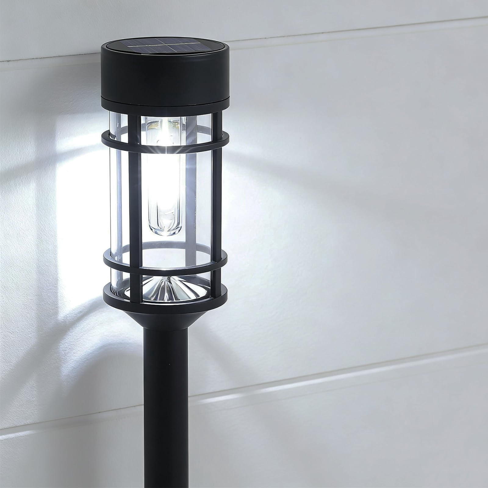 Solar Pathway Lights, 8 Pack LED Solar Lights Outdoor Waterproof, Glass Metal Garden Lighting for Yard Path Landscape Lawn Walkway Driveway, 3000K