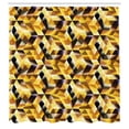 thumbnail image 3 of Ambesonne Abstract Shower Curtain, Graphic Cubes Blocks, 69"Wx84"L, Black Yellow Brown, 3 of 5