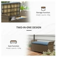 thumbnail image 6 of 27 Gallon Patio Wicker Storage , Outdoor PE Rattan Patio Furniture, 2-In-1 Large Capacity Rectangle Garden Storage Box with Handles and Cushion, Dark Blue, 6 of 9